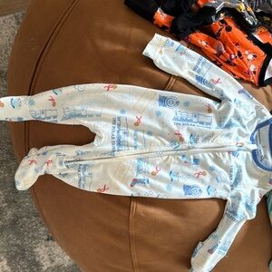 3-6 month Polar Express footed zippy